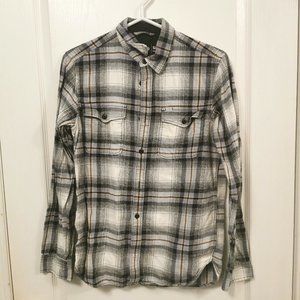 Men's Simple Gingham Long-Sleeve Button Up